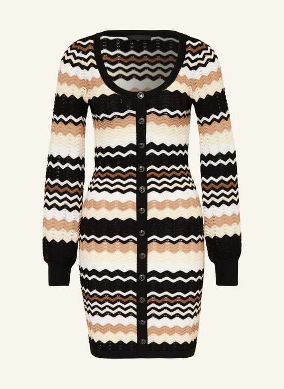 GUESS Knit dress VIRGINIA BLACK/ WHITE/ BROWN