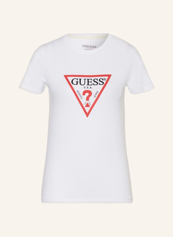 GUESS JEANS T-Shirt WEISS/ SCHWARZ/ ROT