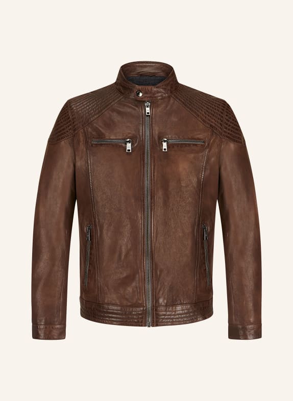 MILESTONE Lederjacke MSPARKER BRAUN