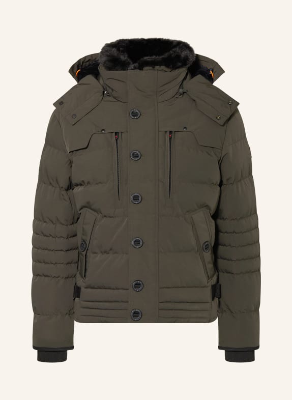 WELLENSTEYN Steppjacke STARSTREAM mit abnehmbarem Kragen und Kapuze KHAKI