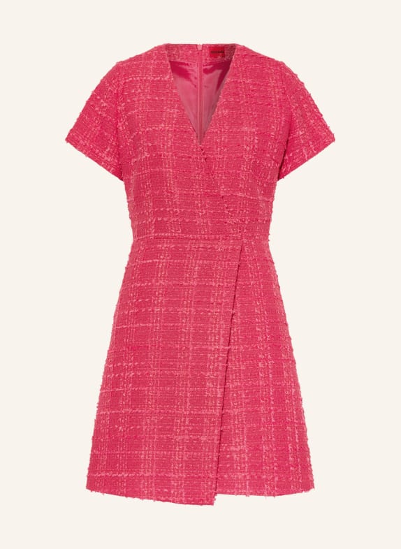 HUGO Bouclé dress ERANDA in wrap look PINK