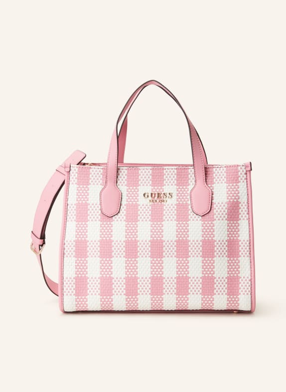 GUESS Handtasche SILVANA PINK/ WEISS