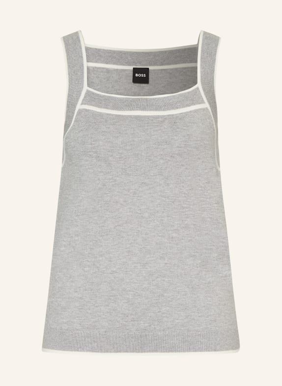 BOSS Stricktop FLIMI HELLGRAU/ WEISS