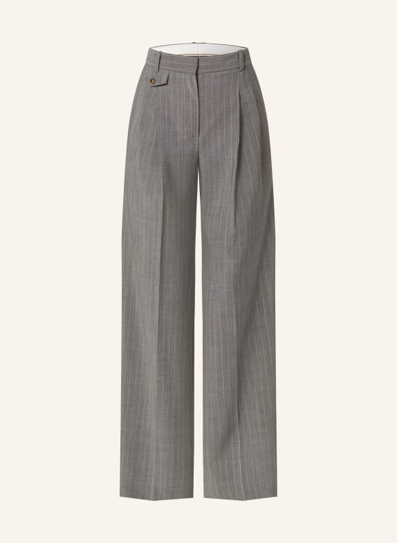 BOSS Wide leg trousers TETIAMA GRAY/ WHITE