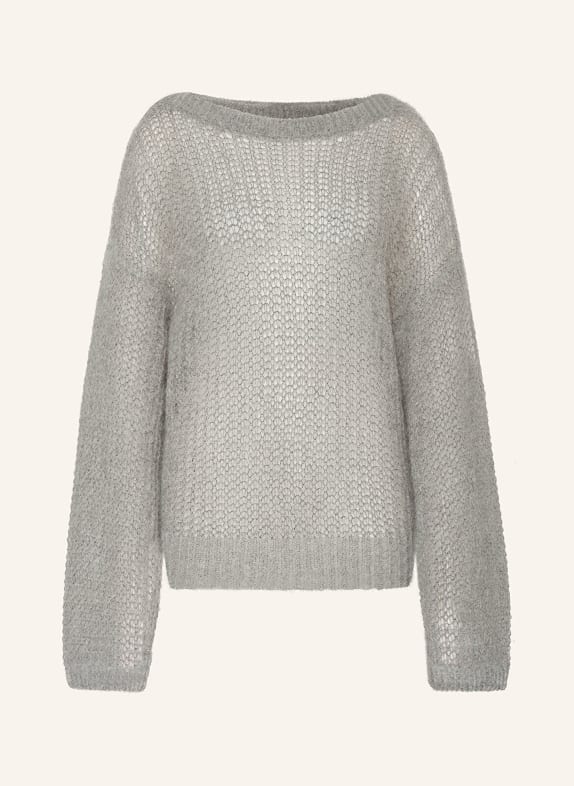 BOSS Pullover FABLURA mit Mohair GRAU