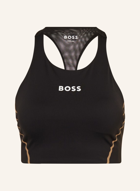 BOSS Sports bra ENERGINA with mesh BLACK
