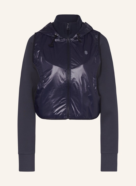 BOSS Sweatjacke ETRACKER im Materialmix DUNKELBLAU