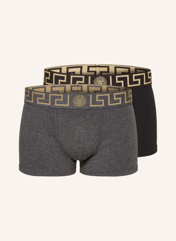 VERSACE 2-pack boxer shorts low rise BLACK/ GRAY