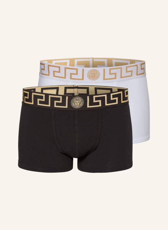 VERSACE 2-pack boxer shorts low rise BLACK/ WHITE/ GOLD