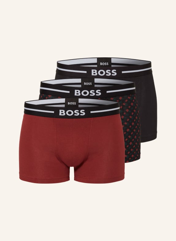 BOSS 3er-Pack Boxershorts DUNKELROT/ SCHWARZ