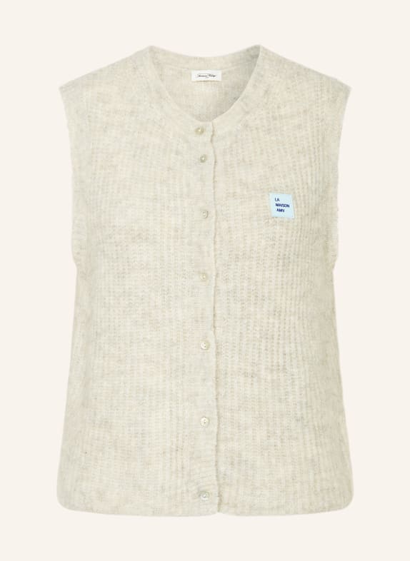 American Vintage Knit vest EAST with alpaca LIGHT GRAY/ CREAM