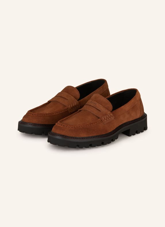 BOSS Penny loafers JULYO BRĄZOWY