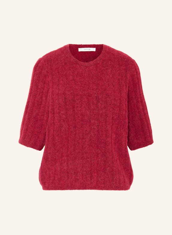 GESTUZ Oséree long-sleeve cropped shirt Black DARK RED