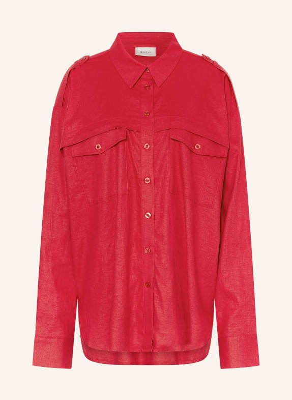 GESTUZ Shirt blouse LEENAGZ with linen RED