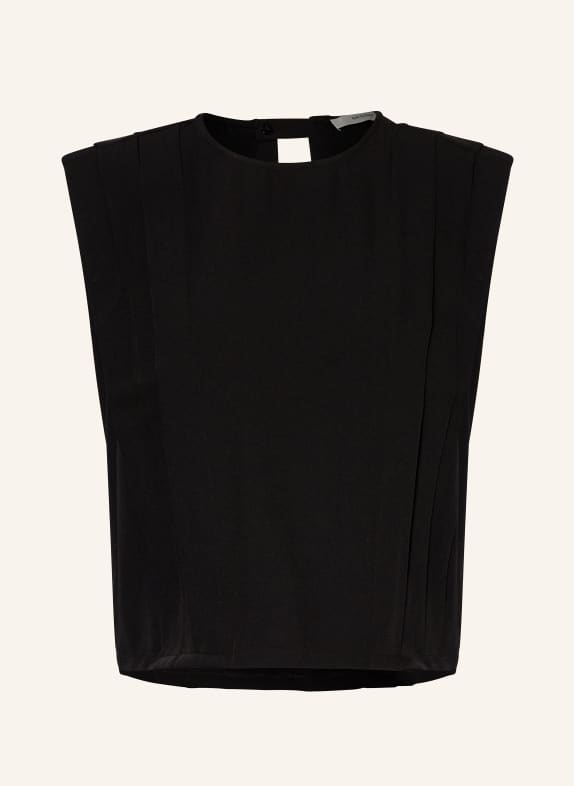 GESTUZ Blouse top MAUVEGZ with pleats BLACK