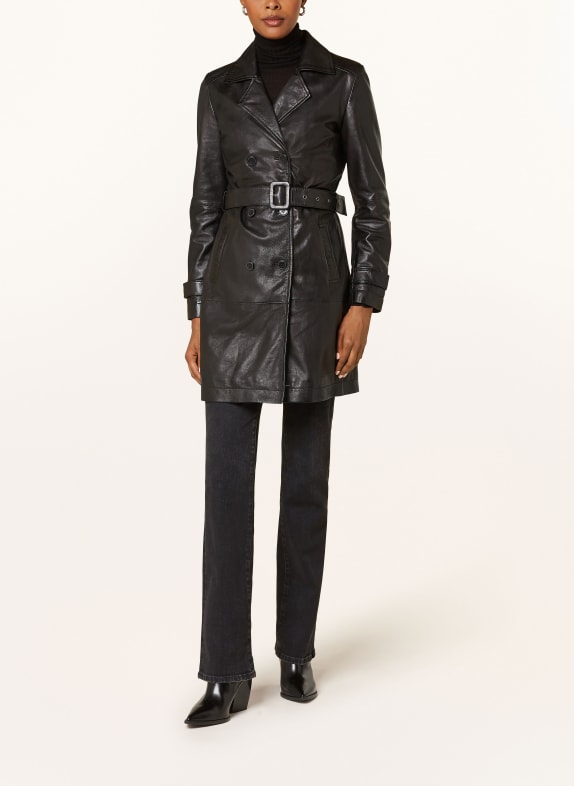 gipsy Leather coat GWLEUR BLACK