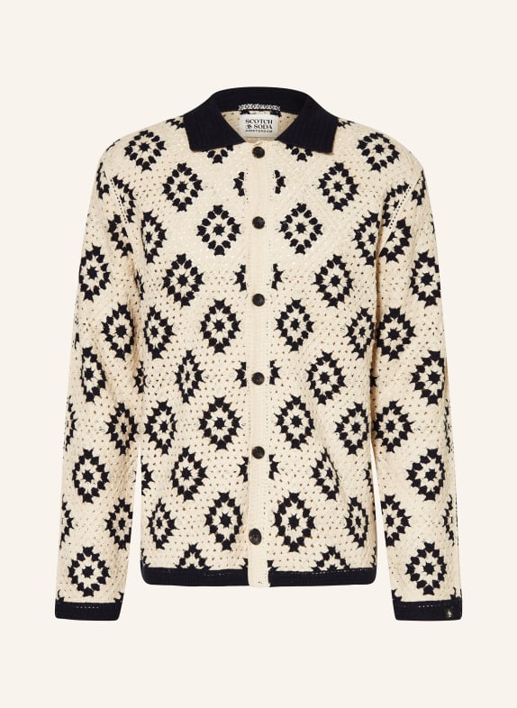SCOTCH & SODA Úpletová košile KRÉMOVÁ/ TMAVĚ MODRÁ