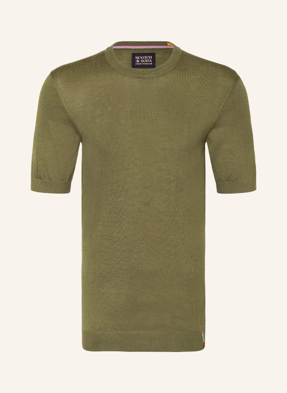 SCOTCH & SODA Úpletové tričko TMAVĚ ZELENÁ