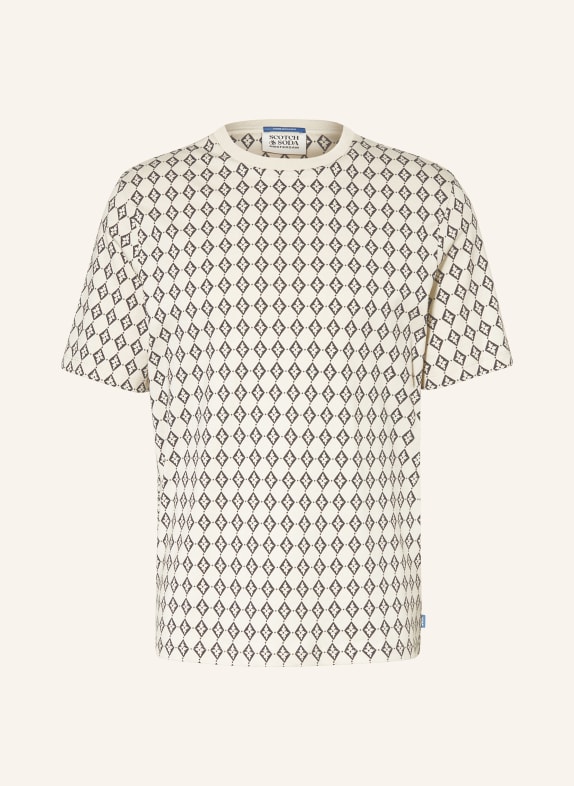 SCOTCH & SODA Tričko KRÉMOVÁ/ TMAVĚ MODRÁ