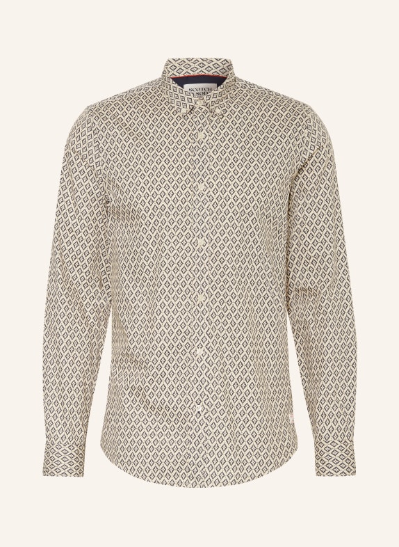 SCOTCH & SODA Košile Slim Fit KRÉMOVÁ/ ČERNÁ