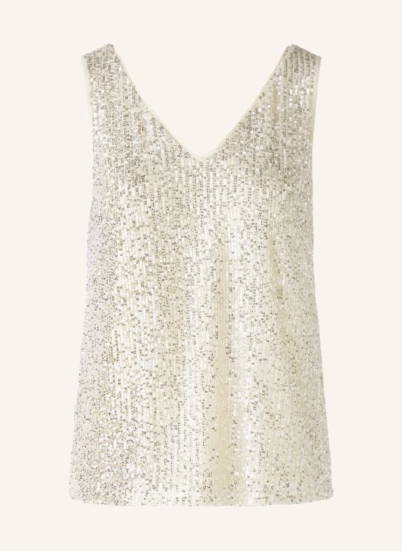 oui Top with sequins CREAM/ SILVER