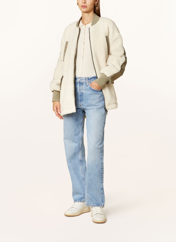 BLONDE No.8 Teddyfell-Jacke ECRU/ OLIV