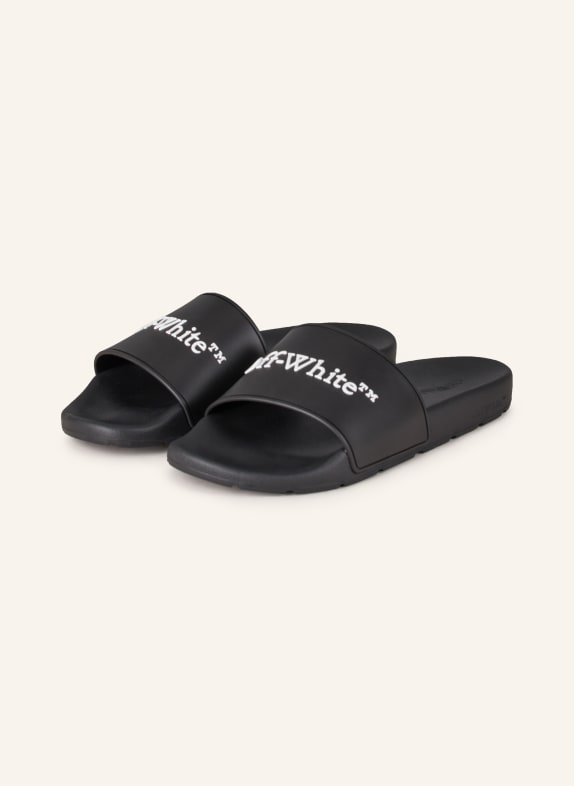 Off-White Klapki BOOKISH SLIDERS CZARNY/ BIAŁY