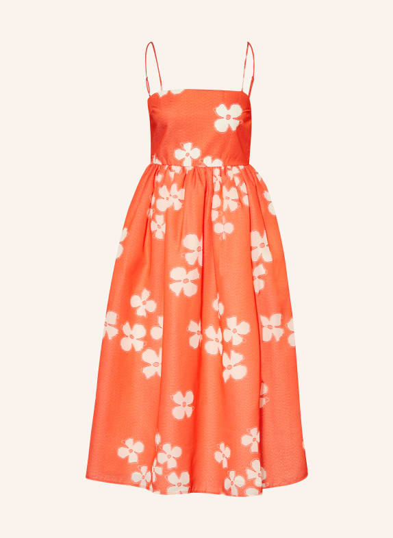 STINE GOYA Kleid DHALIA ORANGE / WEISS