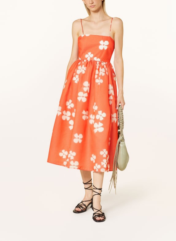 STINE GOYA Kleid DHALIA ORANGE/ WEISS