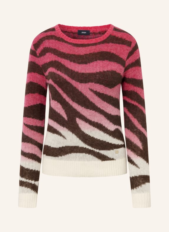 JOOP! Sweater with alpaca ECRU/ BROWN/ PINK