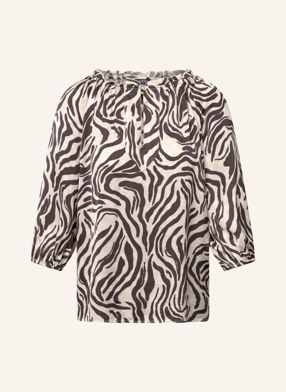 JOOP! Shirt blouse with 3/4 sleeves BEIGE/ DARK BROWN