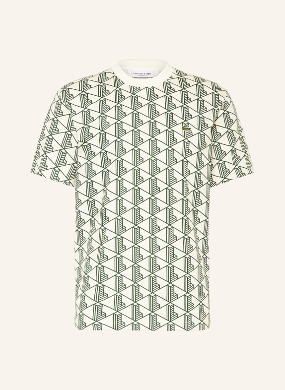 LACOSTE T-shirt ECRU/ ZIELONY