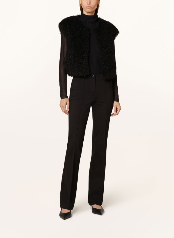 LUISA CERANO Kunstfell-Weste SCHWARZ