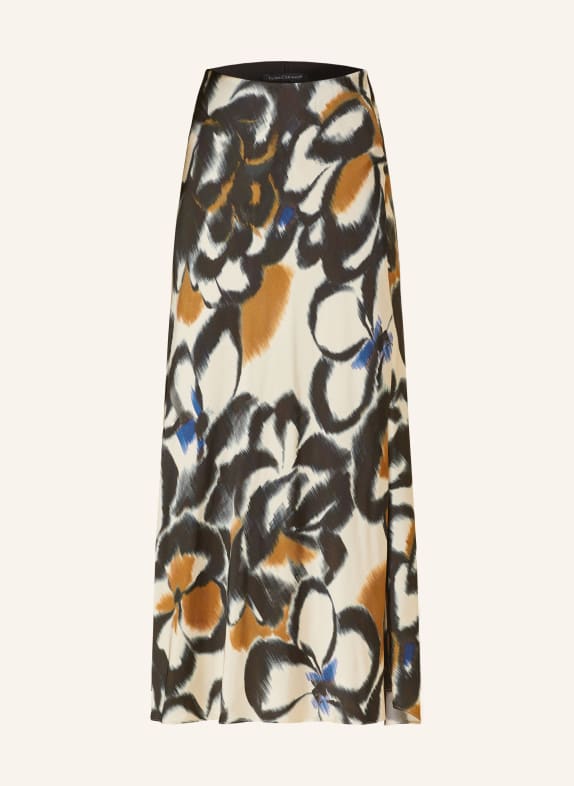 LUISA CERANO Satin skirt BLACK/ CREAM/ BLUE