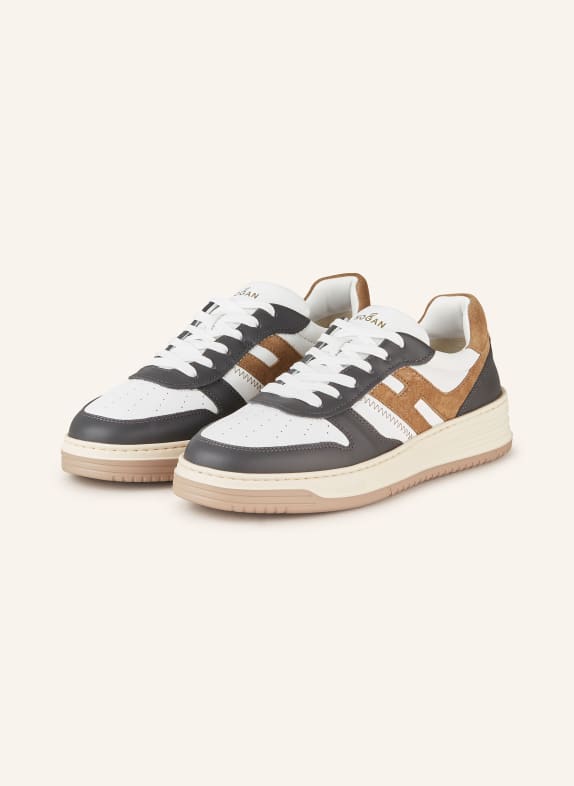 HOGAN Sneakers H630 WHITE/ BROWN/ DARK GRAY