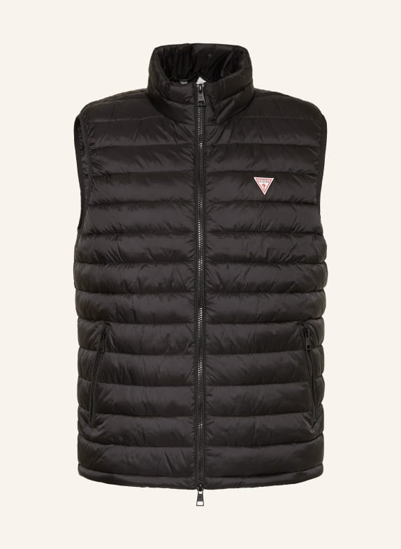 GUESS JEANS Quilted vest BLACK