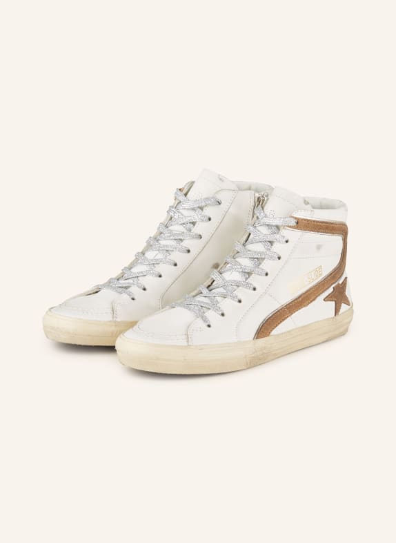 GOLDEN GOOSE Hightop-Sneaker SLIDE WEISS/ BRAUN