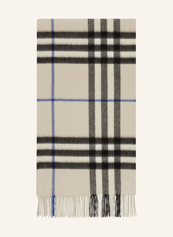 BURBERRY Cashmere scarf ECRU/ BLACK/ BLUE