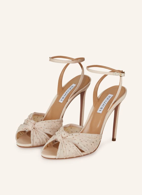 AQUAZZURA Sandaletten SLOW KISSES mit Schmucksteinen NUDE