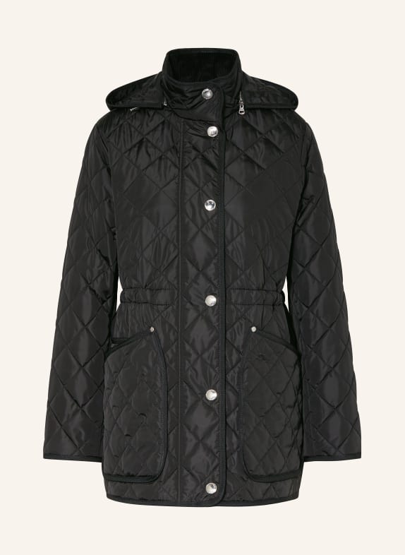 BURBERRY Steppjacke ROXBUGH mit abnehmbarer Kapuze SCHWARZ