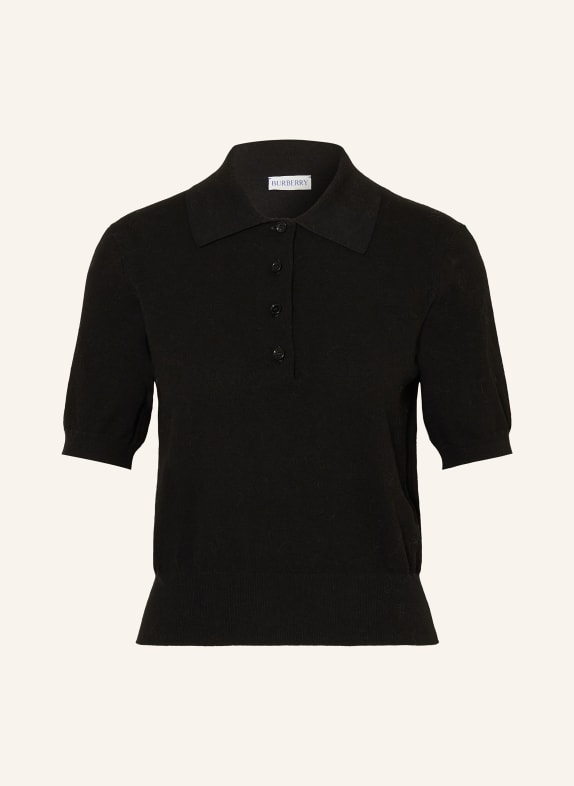 BURBERRY Strick-Poloshirt SCHWARZ