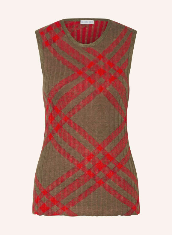 BURBERRY Sweater vest in mixed materials BROWN/ RED