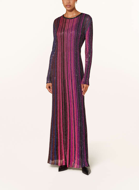 MISSONI Strickkleid mit Pailletten SCHWARZ/ LILA/ FUCHSIA