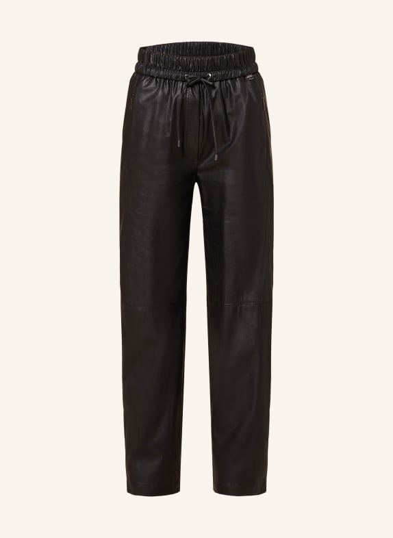 MARC CAIN 7/8 trousers RANCHI in leather look BLACK