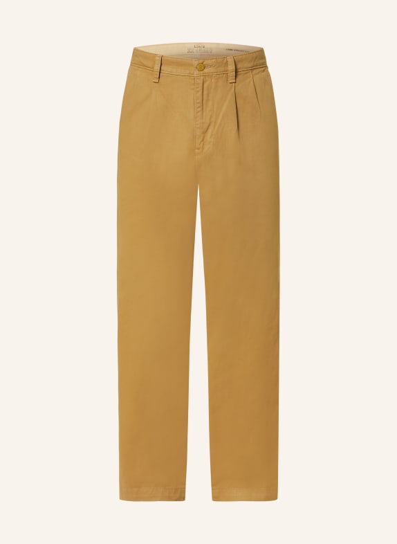 Levi's® Chino kalhoty LOOSE PLEATED Regular Fit TMAVĚ ŽLUTÁ