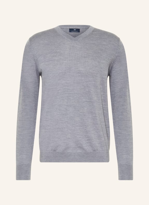 STROKESMAN'S Pullover aus Merinowolle BLAUGRAU