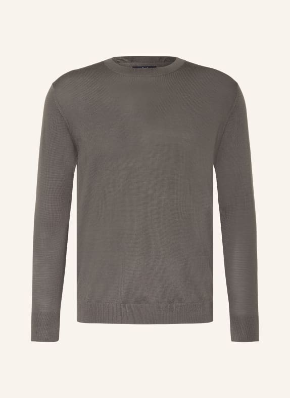 STROKESMAN'S Sweter z wełny merino CZIEMNOSZARY