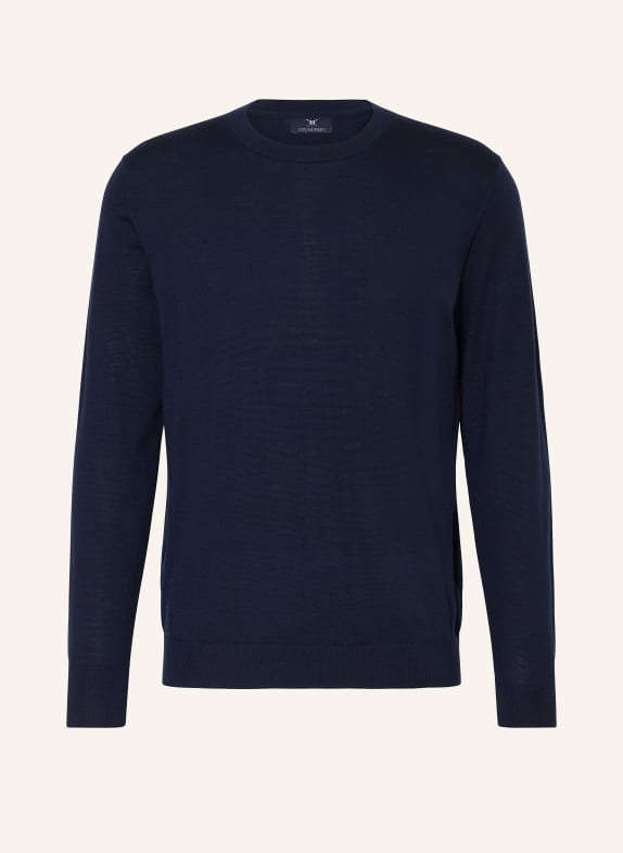 STROKESMAN'S Sweter z wełny merino GRANATOWY