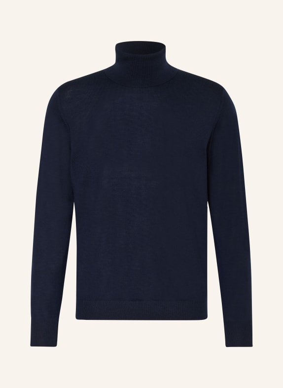 STROKESMAN'S Rollkragenpullover aus Merinowolle DUNKELBLAU