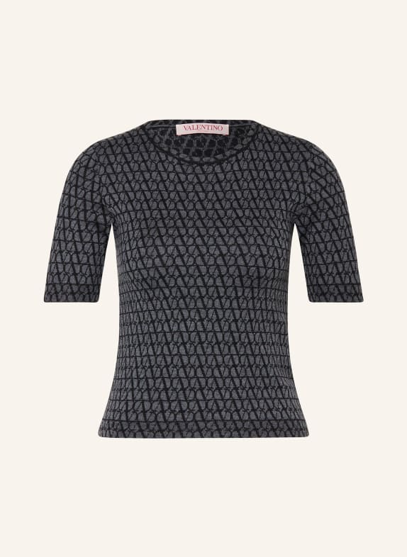 VALENTINO Strickshirt GRAU/ SCHWARZ